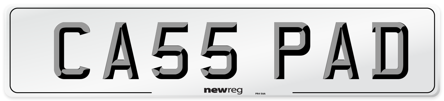 CA55 PAD Number Plate from New Reg